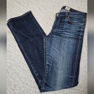 AG Adriano Goldschmied Dark Blue Straight Leg Jeans
